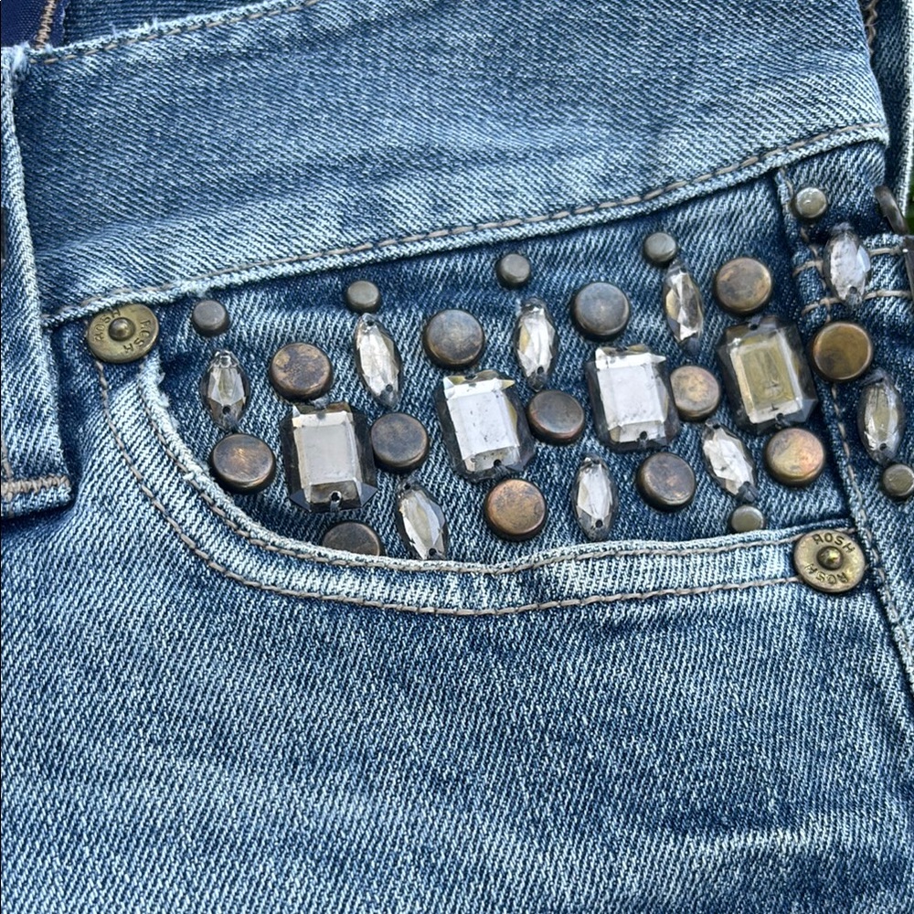 Vintage ROSH Women's Blue Jeans with Embellished Pockets - Picture 6 of 9